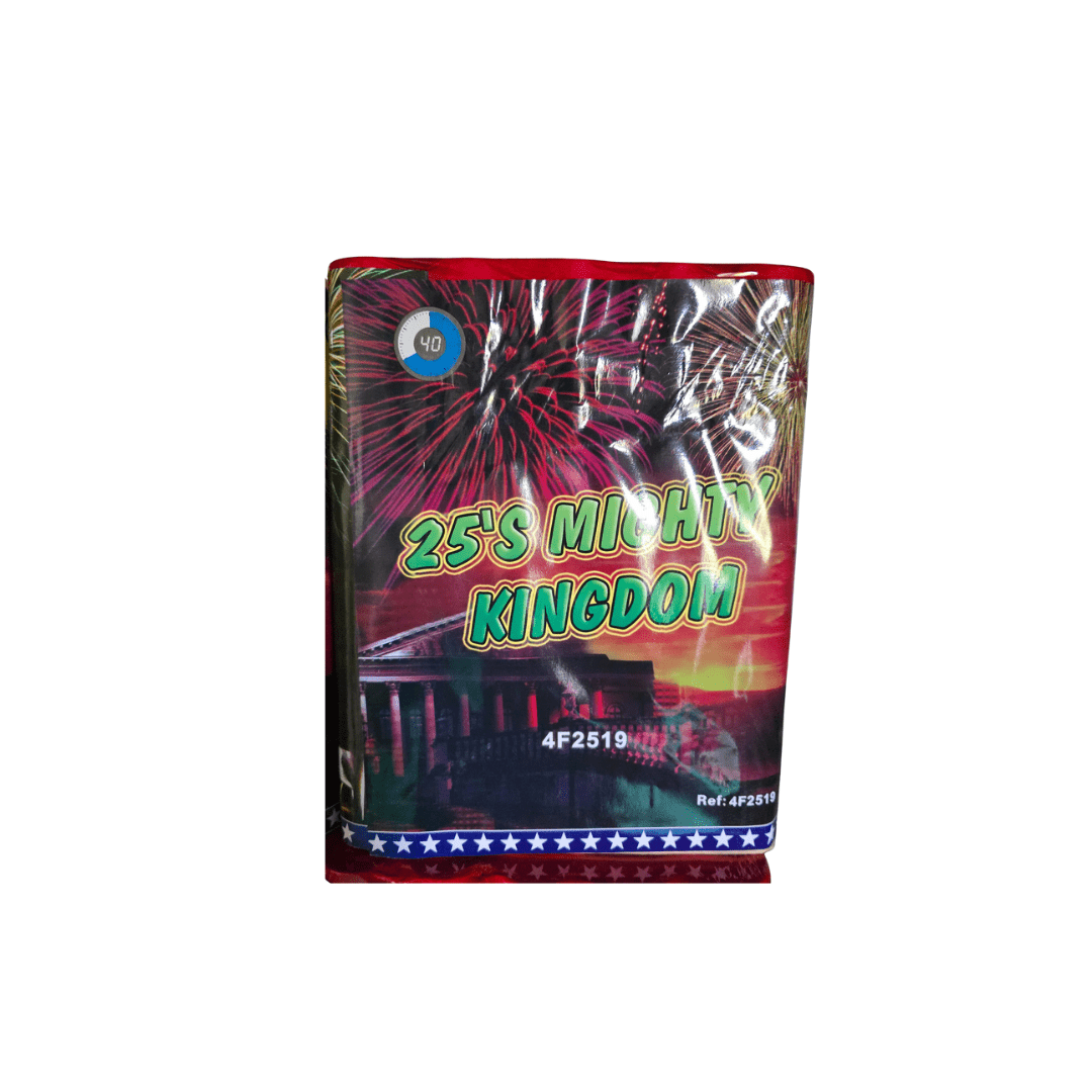 Bateria Mighty Kingdom - 25 Disparos - Louro Pirotecnia