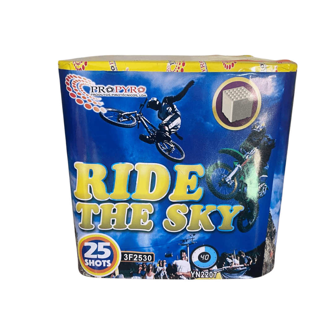 Bateria Ride The Sky - 25 Disparos - Louro Pirotecnia