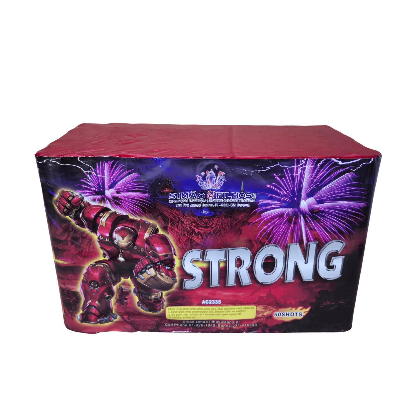 Bateria de fogo de artificio Strong - 50 Disparos - Louro Pirotecnia