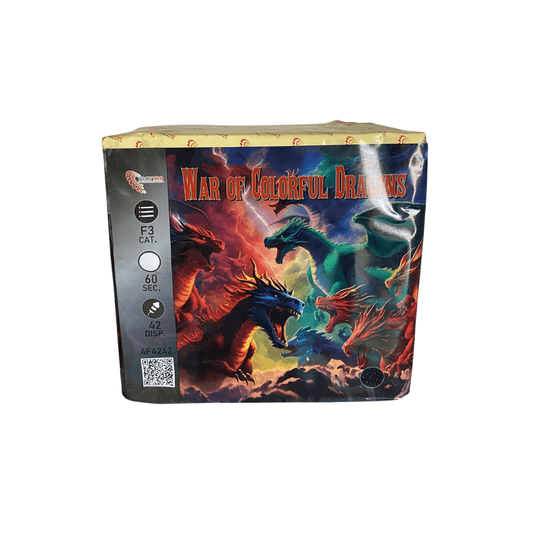 Bateria War Of Colorful Dragons - 42 Disparos - Louro Pirotecnia