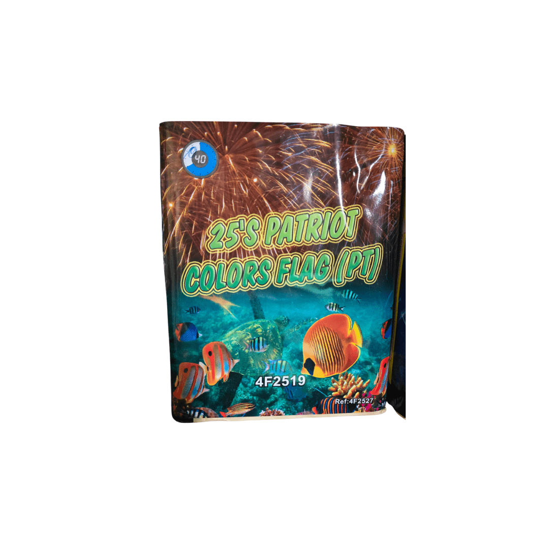 Bateria Patriot Colors Flag - 25 Disparos - Louro Pirotecnia